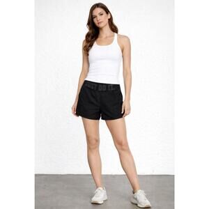 Nike Women’s Black Athletic Running Shorts Size S “Just Do It” Elastic Waist
